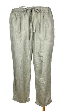 Women’s Plus Size 2X Linen Green Casual Coastal Lord & Taylor Pants